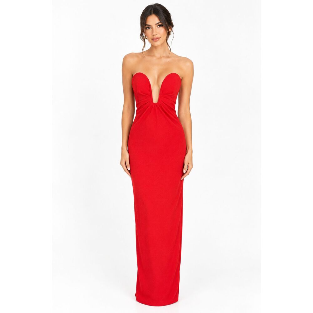 Lulus Red Strapless Maxi Dress Women's Size XS